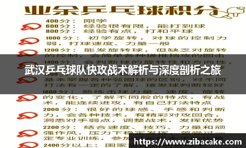 武汉乒乓球队快攻战术解析与深度剖析之旅